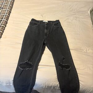 Abercrombie & Fitch Black Cropped Jeans- ultra high rise ankle straight